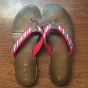 Striped Sperry Flip Flops